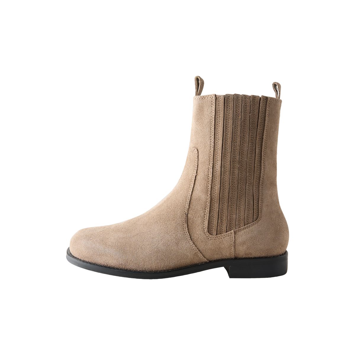 Bottines chelsea en cuir à bout rond naturel, NEXT