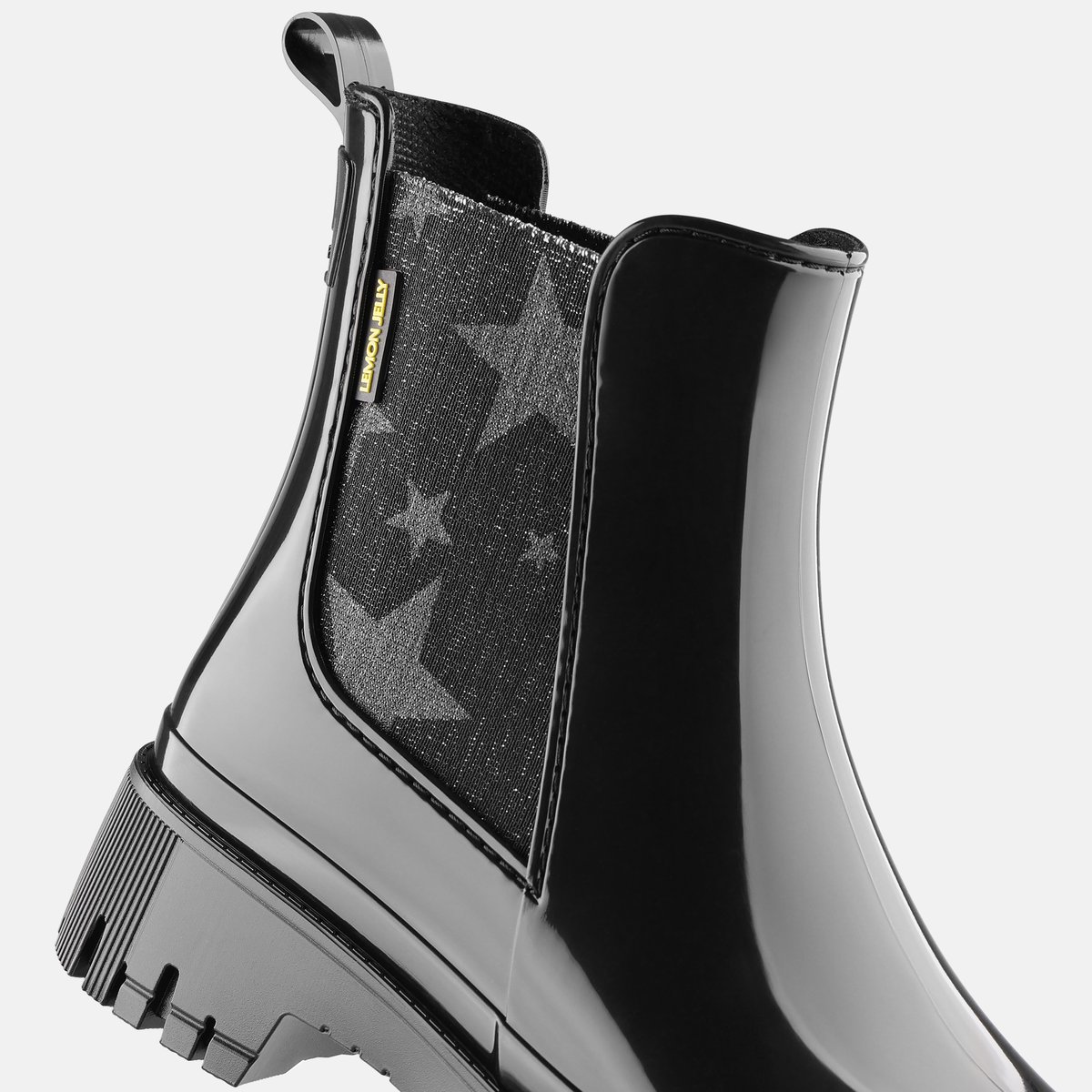 Boots en caoutchouc fourrées vegan STARLET noire, LEMON JELLY