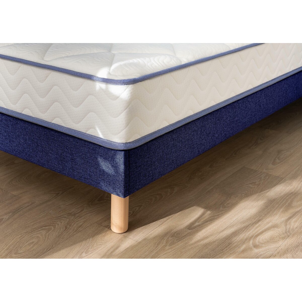 Ensemble matelas roulé et sommier kit, Sweety blanc/bleu nuit, MERINOS