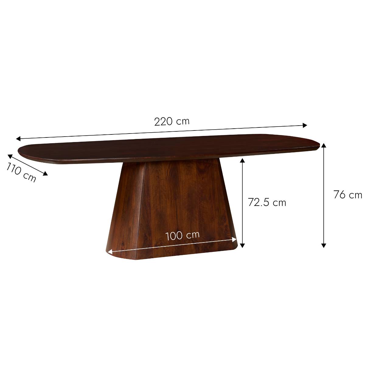 Table à manger en bois de manguier SOLYMA bois foncé, MADE IN MEUBLES