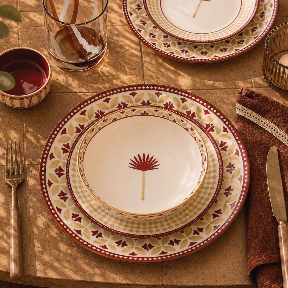 Lot de 6 assiettes creuses, SABELA beige, ARTIME