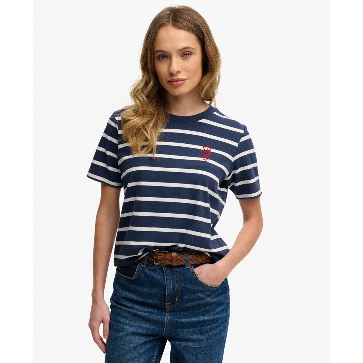 T-shirt Heritage Hamptons à Rayures bleu marine rayé, SUPERDRY