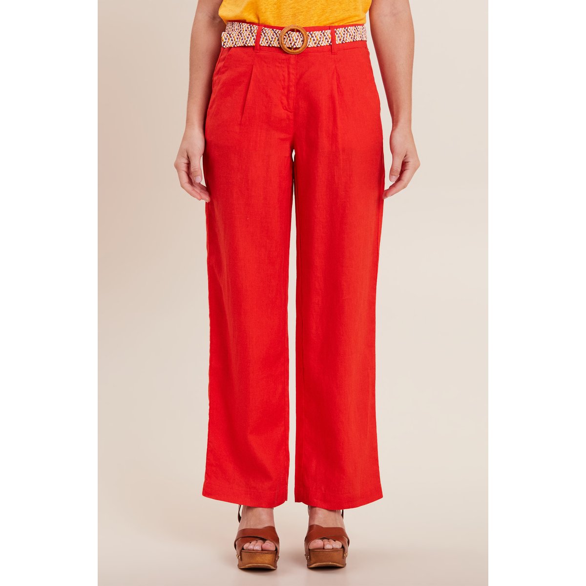 Pantalon large ceinturé orange, BREAL