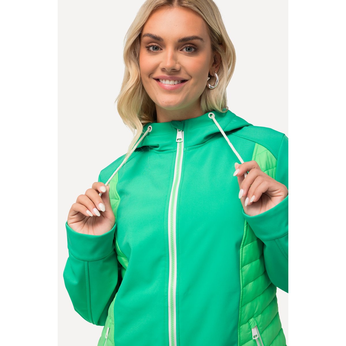 Veste à capuche hybride HYPRAR, imperméable vert printanier, ULLA POPKEN