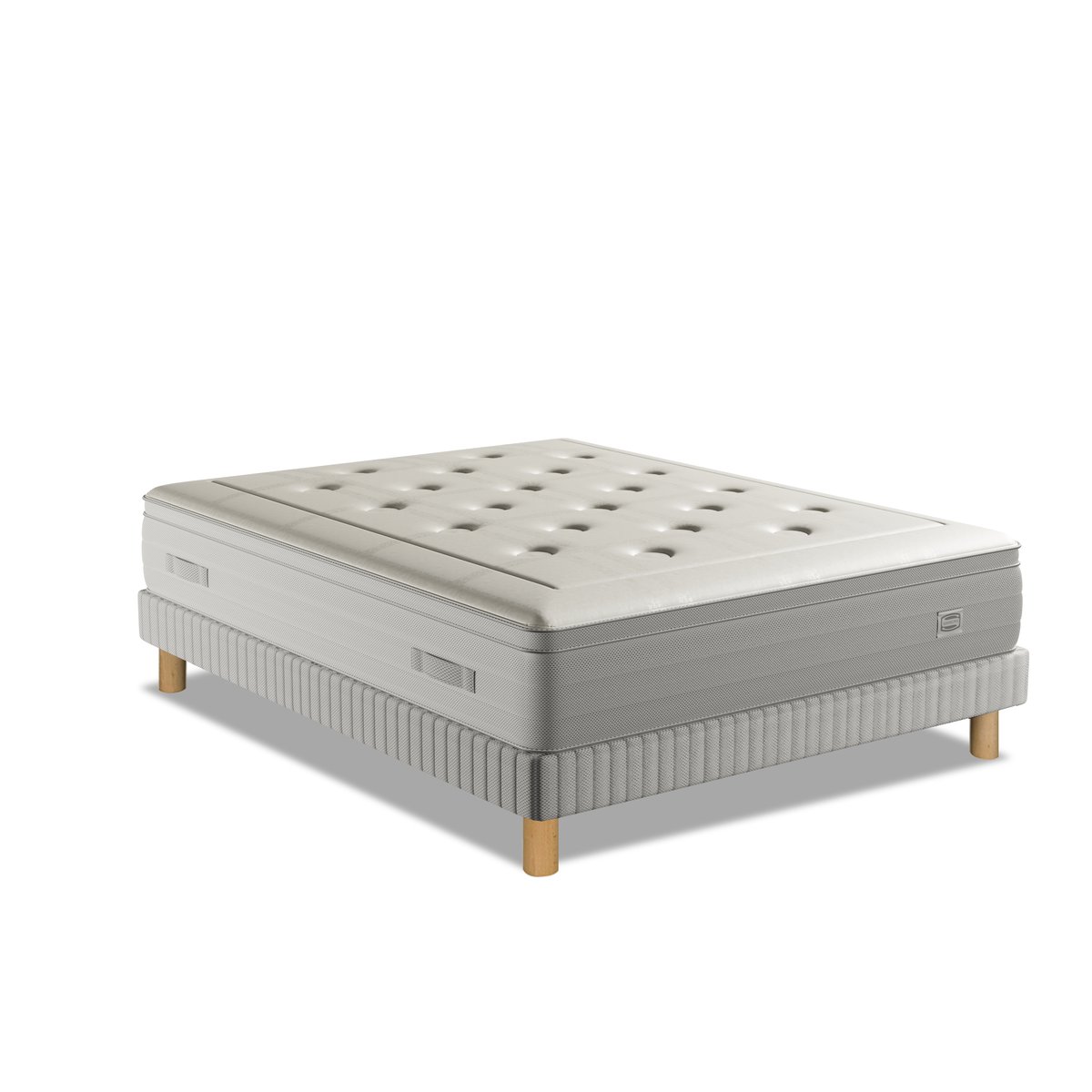Ens REFLEXION 180x200 matelas H33 Hybride, ferme, 2 sommiers blanc, SIMMONS