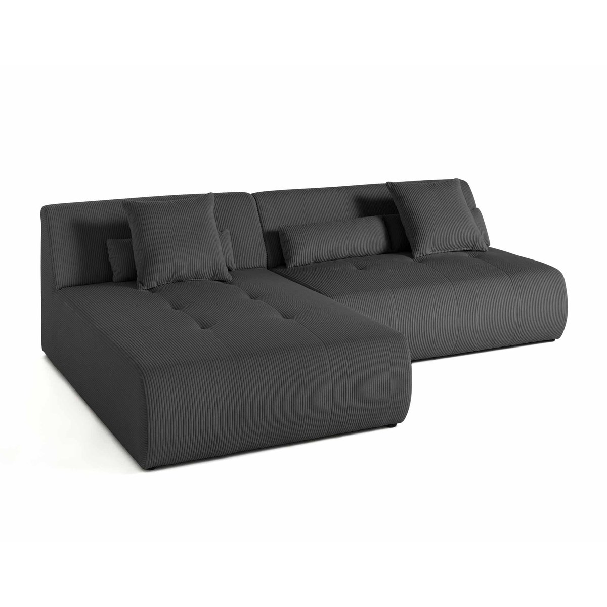Canapé d'Angle réversible 4 places - ONYX gris foncé, BEST MOBILIER