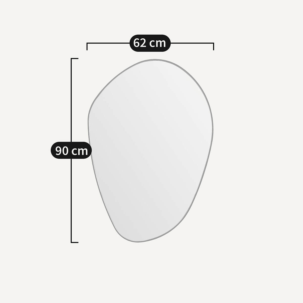 Lido Mirror in Satin Nickel H90cm transparent, AM.PM