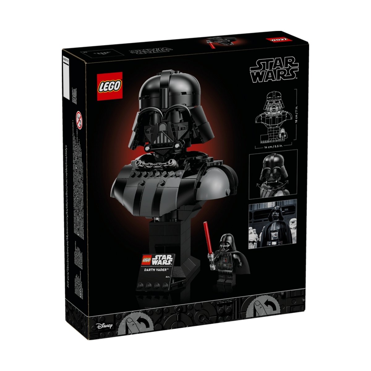 Star Wars Le buste de Dark Vador noir, LEGO