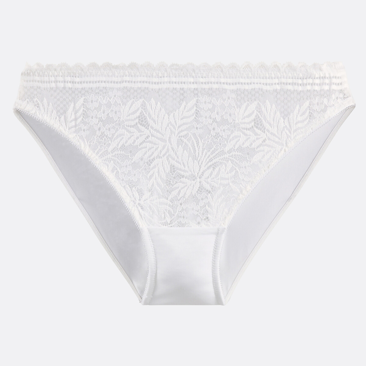 Braguita de encaje y microfibra, Signature JEANNE blanco, LA REDOUTE COLLECTIONS