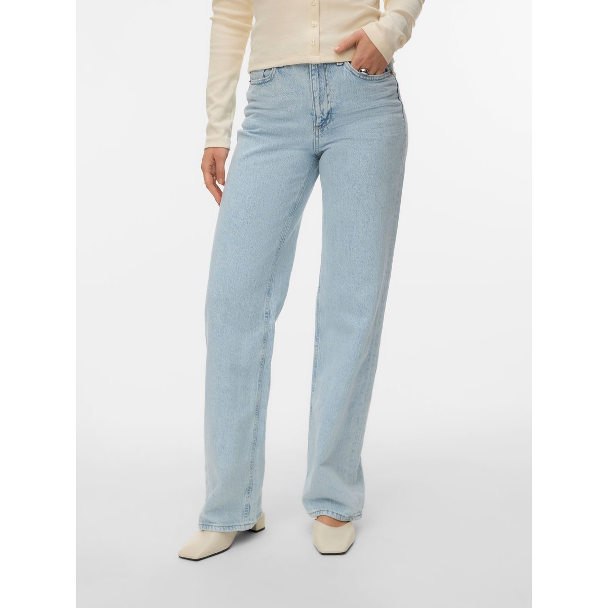 Jean À Coupe Large light blue denim, VERO MODA
