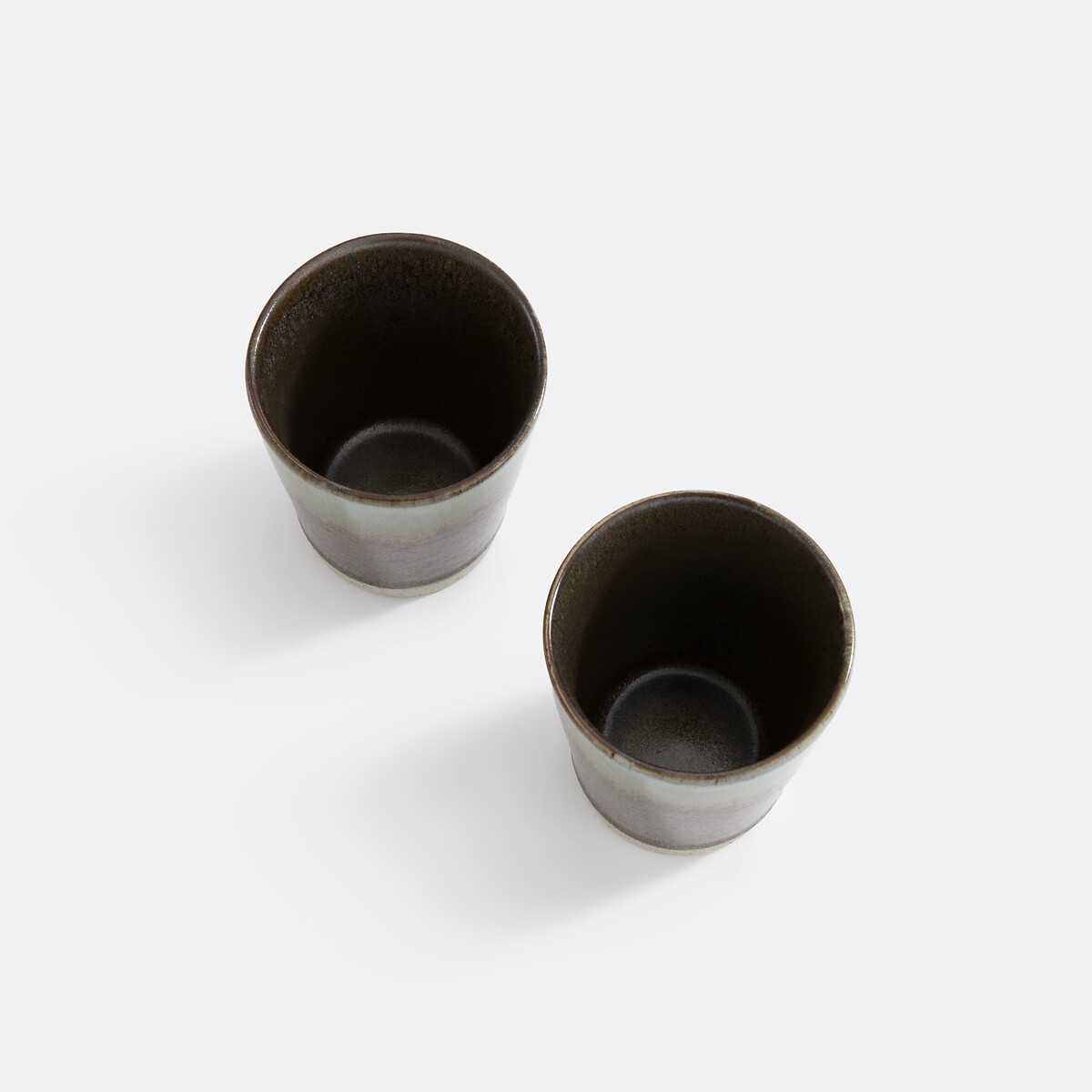 Lot de 2 tasses grès émail réactif, Arzana vert, LA REDOUTE INTERIEURS