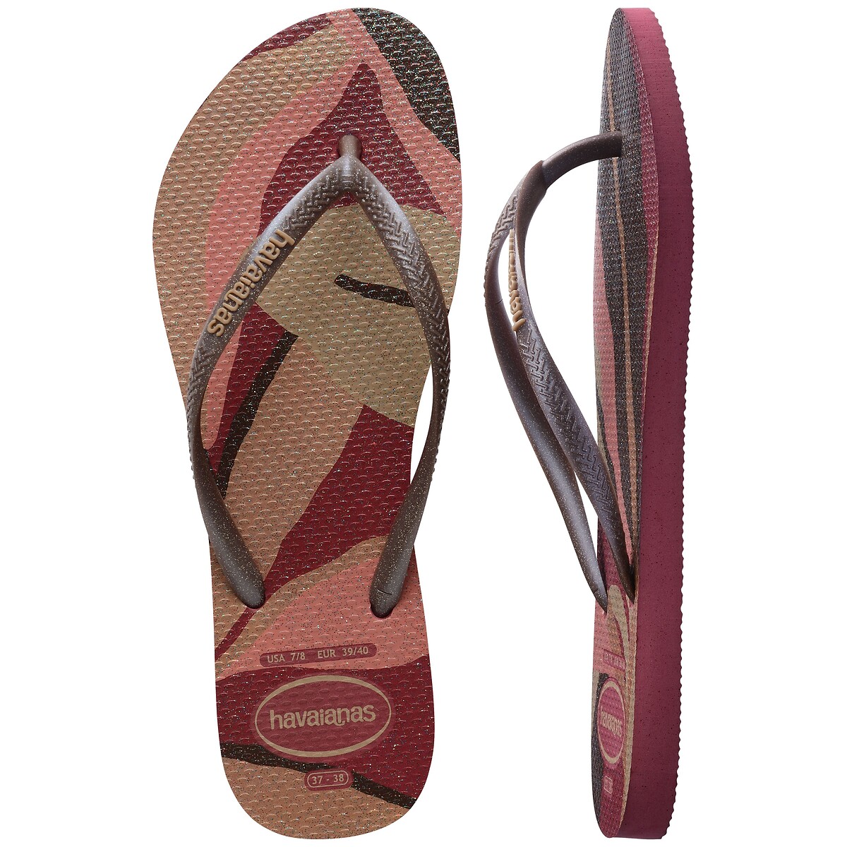 Tongs Hav. Slim Palette Glow bordeaux, HAVAIANAS