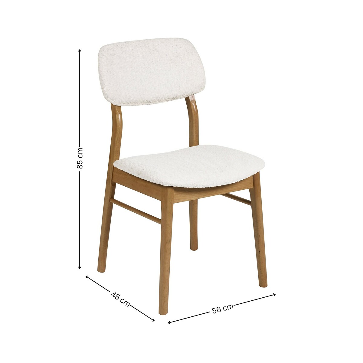 Thalía Oak & Boucle Upholstered Dining Chairs (Set of 2) wood/white, SO'HOME