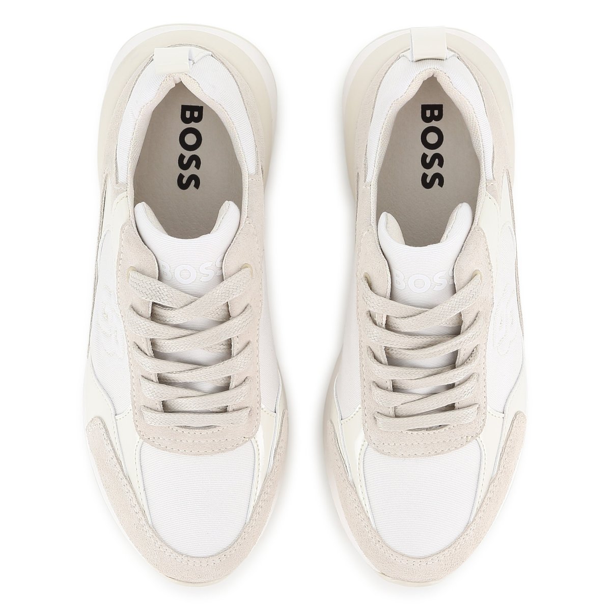 Baskets basses à lacets ivory, BOSS KIDSWEAR