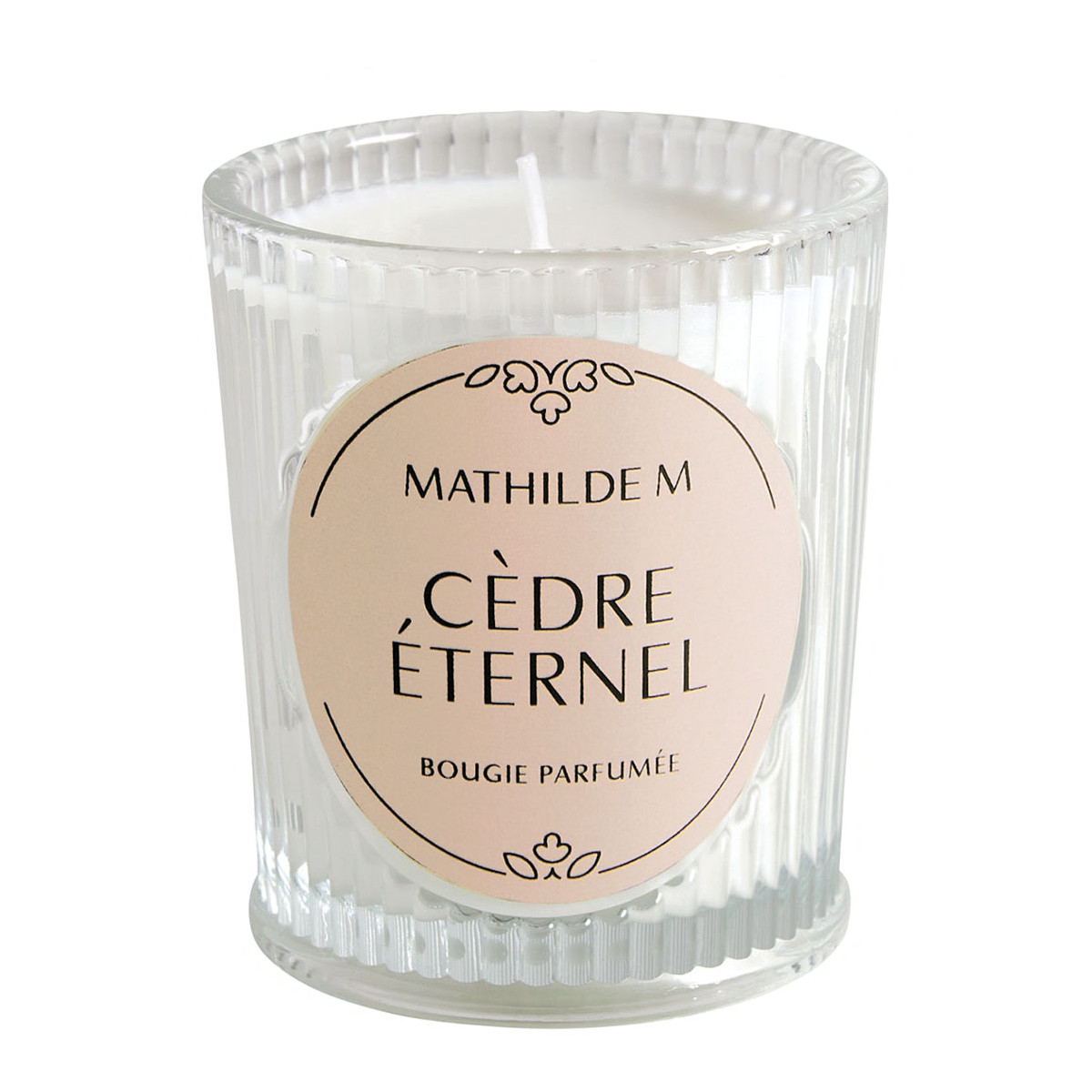 Bougie parfumée 145 g CÈDRE ÉTERNEL transparent, MATHILDE M
