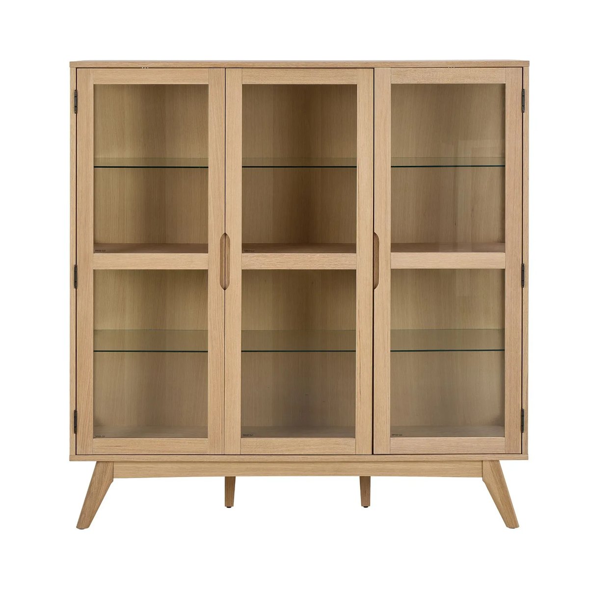 Vitrine 3 portes vitrée en chêne blanchi L140 - MARTINE bois clair, HELLIN, DEPUIS 1862