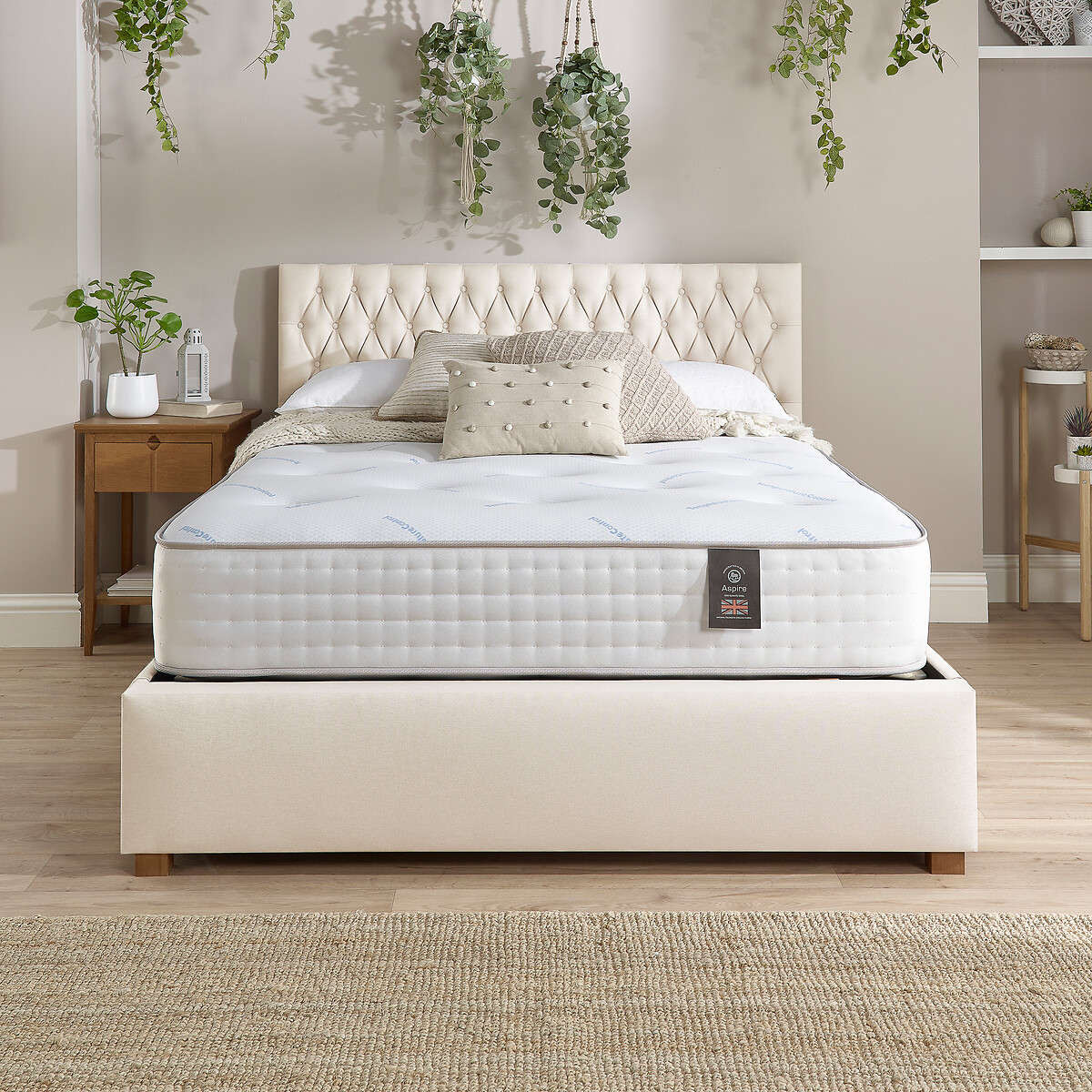 Aspire Luxury Dual Sided 5000 Pocket Climate Cool Wool Mattress white, ASPIRE