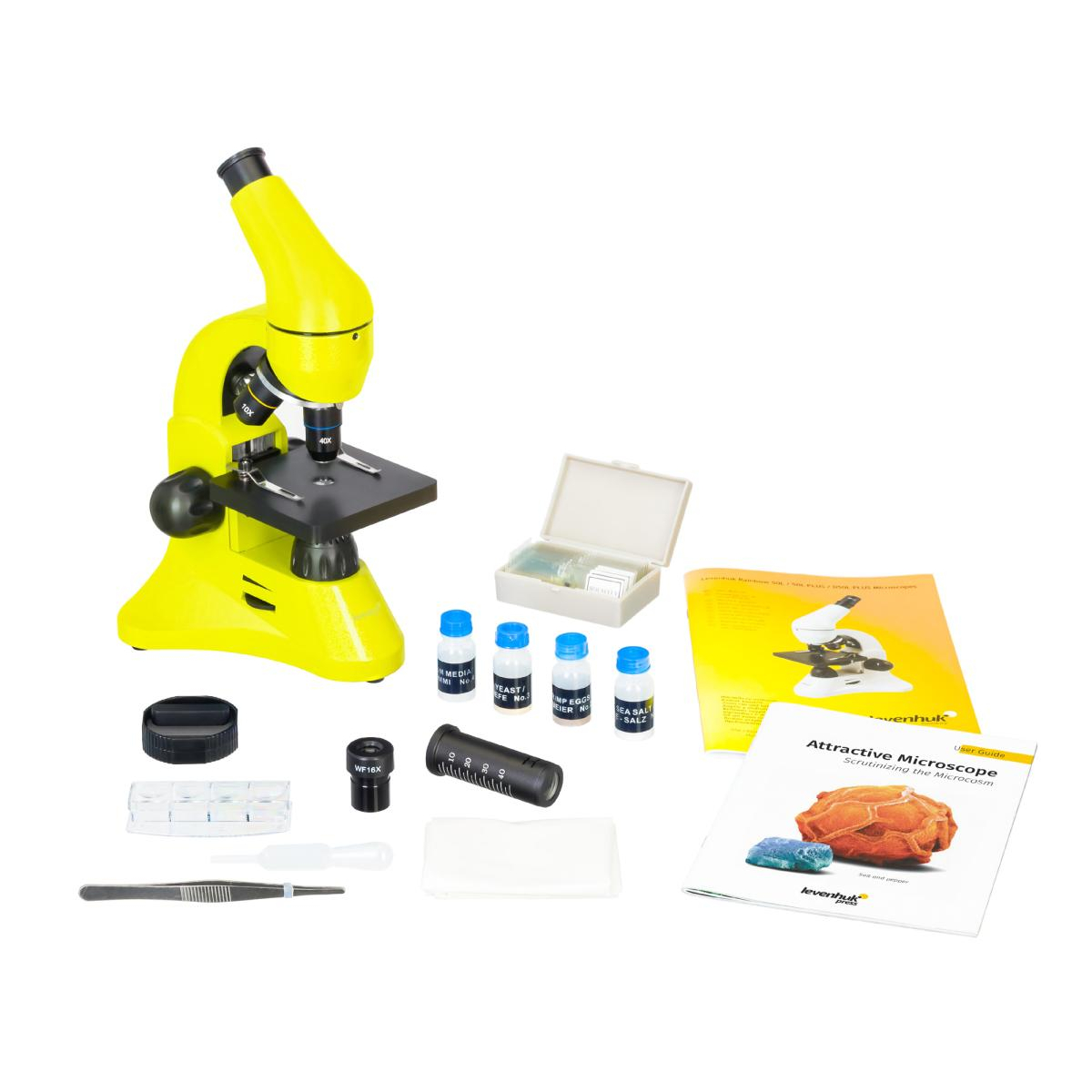 Microscope Rainbow 50L PLUS Lime (EN) couleur unique, LEVENHUK