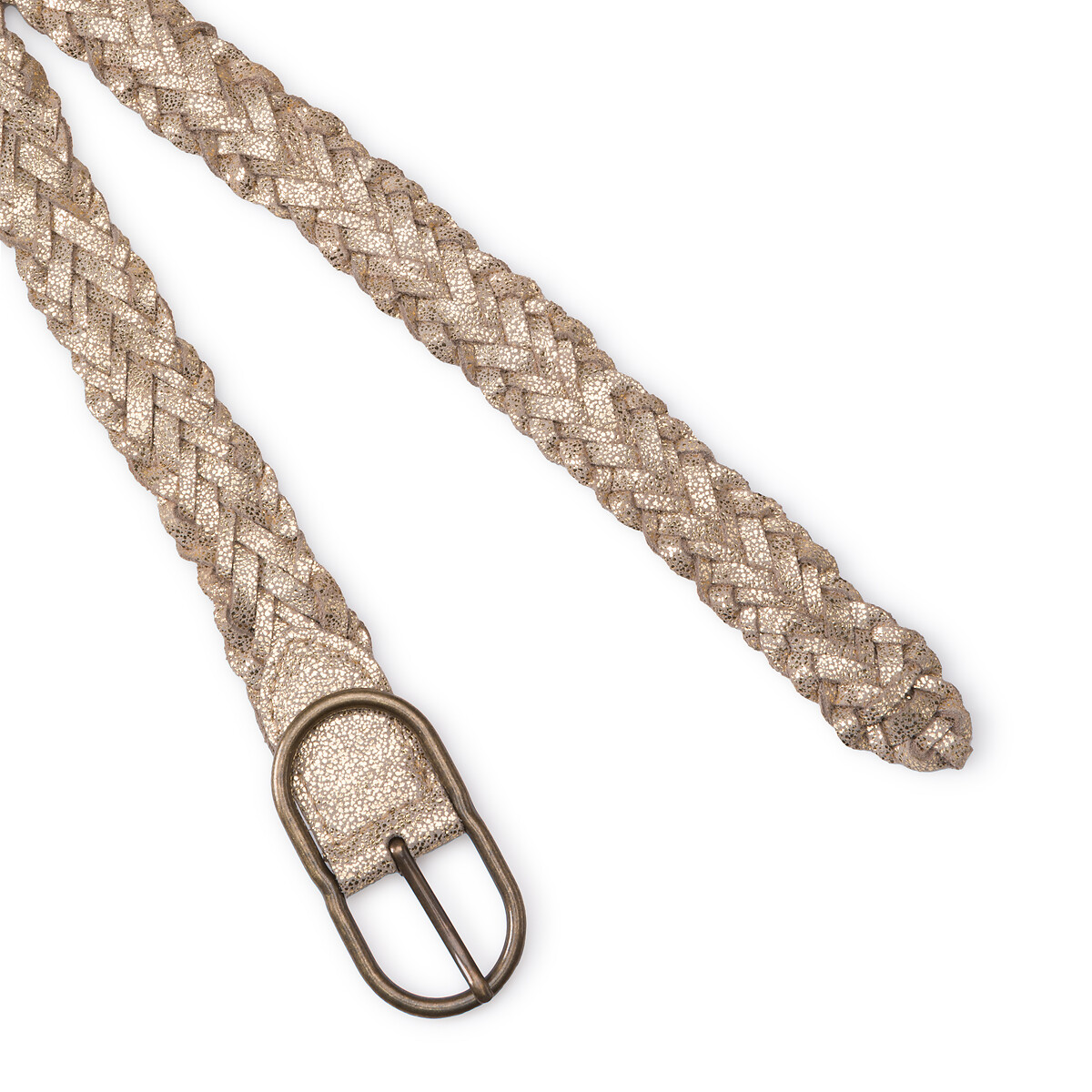 Ceinture tressée en cuir Nadina gold, PIECES