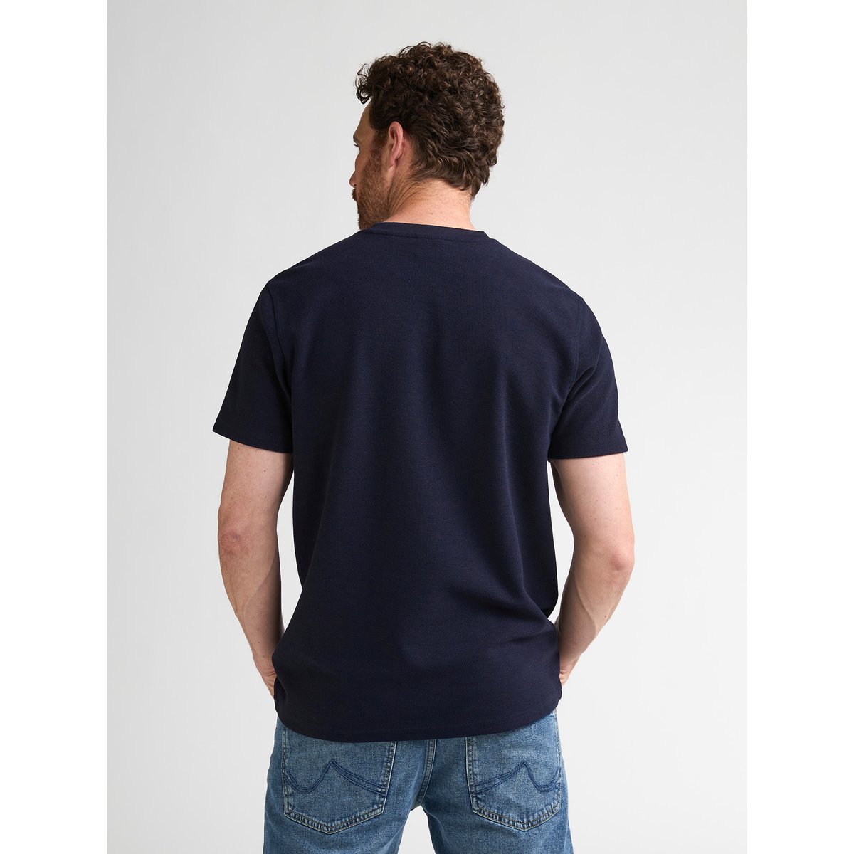 T-shirt en coton texturé yates bleu royal navy, PETROL INDUSTRIES