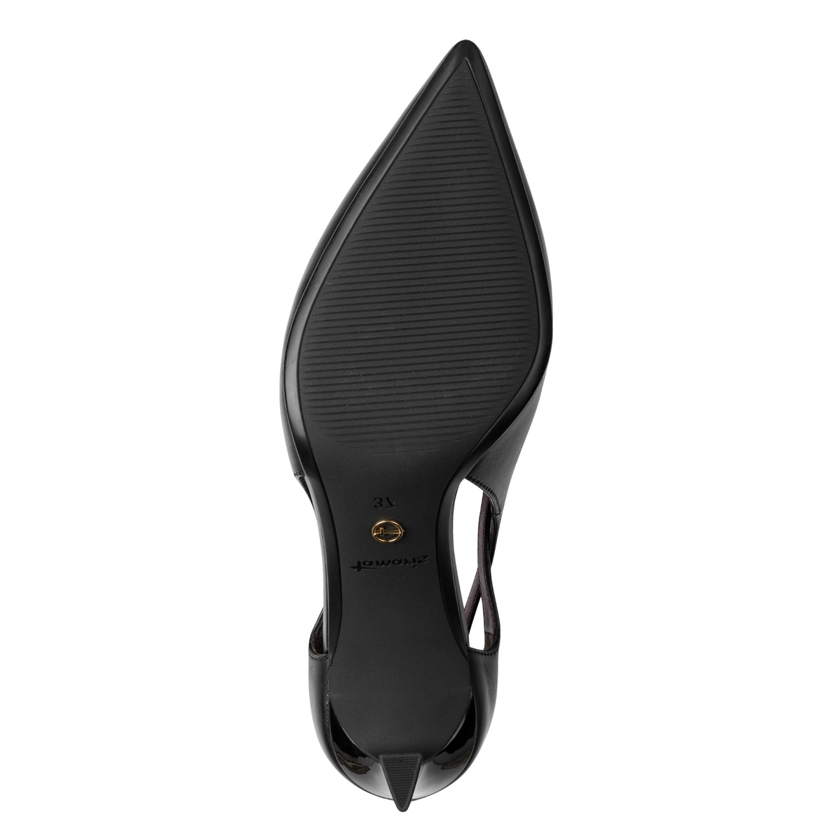 Escarpin en cuir noir cuir, TAMARIS