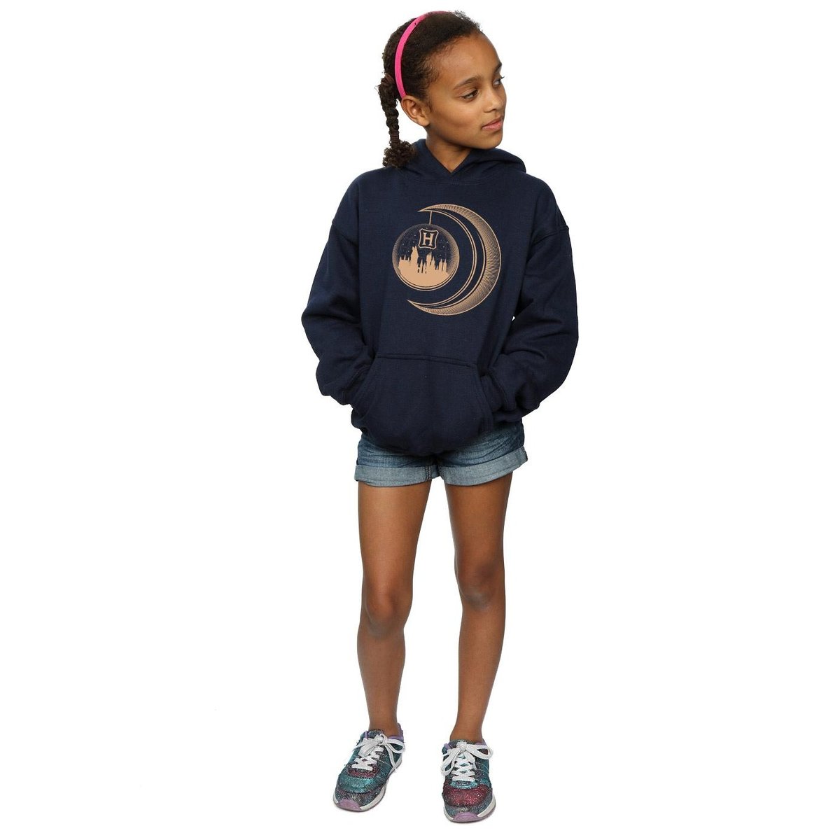 Sweat à capuche HOGWARTS bleu marine, HARRY POTTER