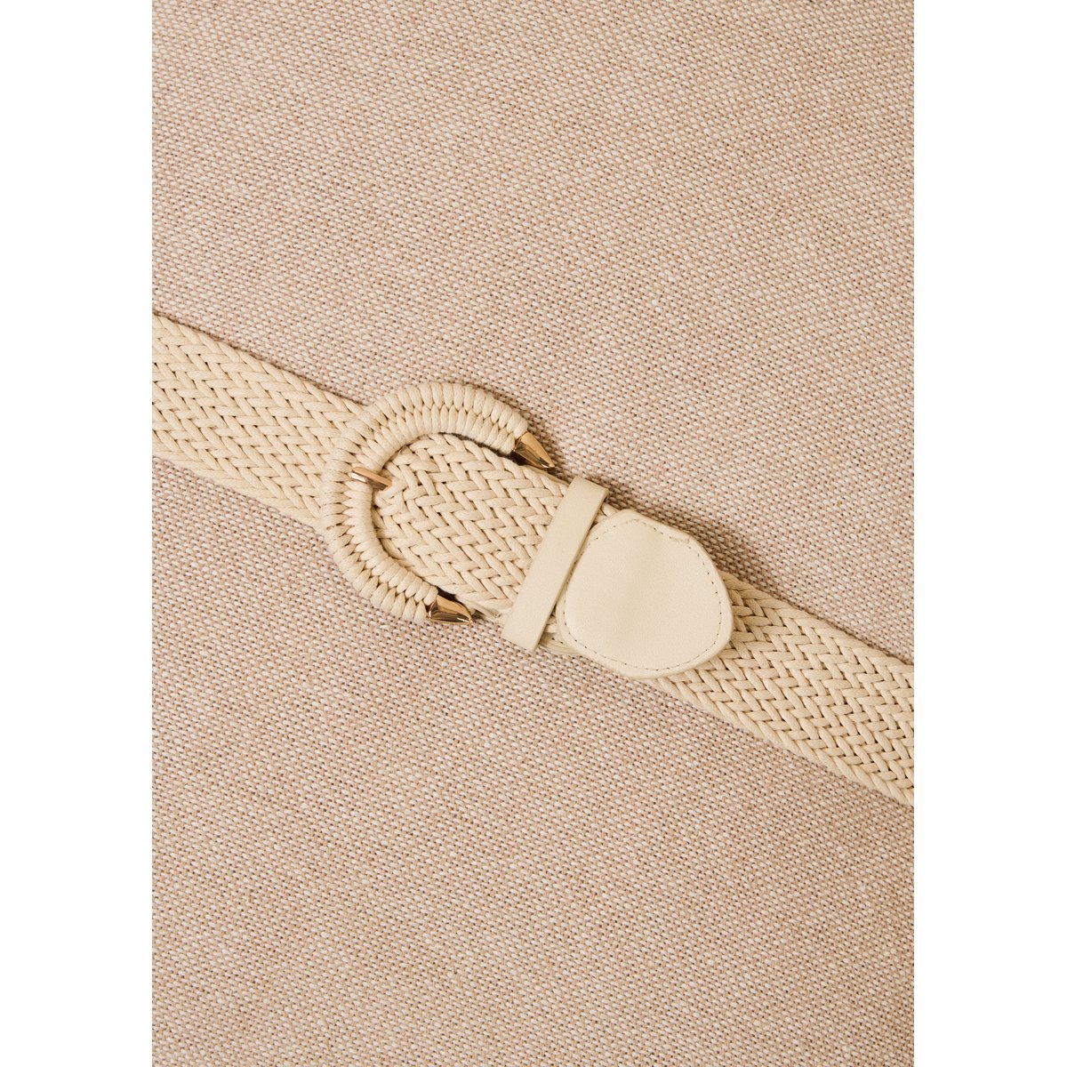 Ceinture élastiquée large ecru, LA FEE MARABOUTEE