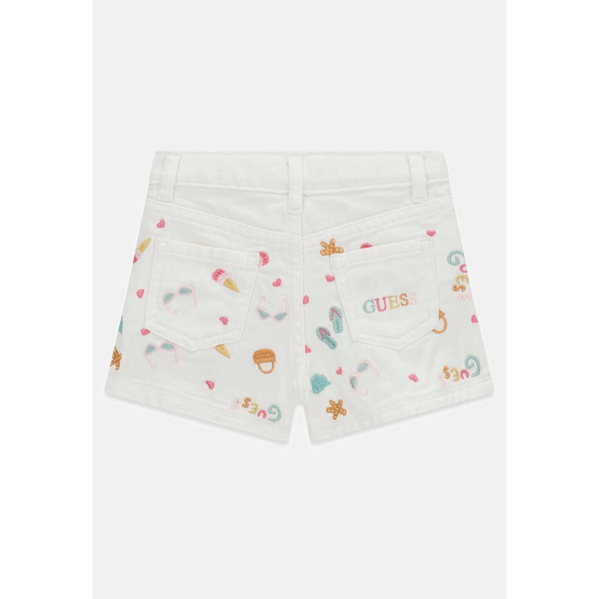 Shorts Brodés blanc multicolore, GUESS KIDS