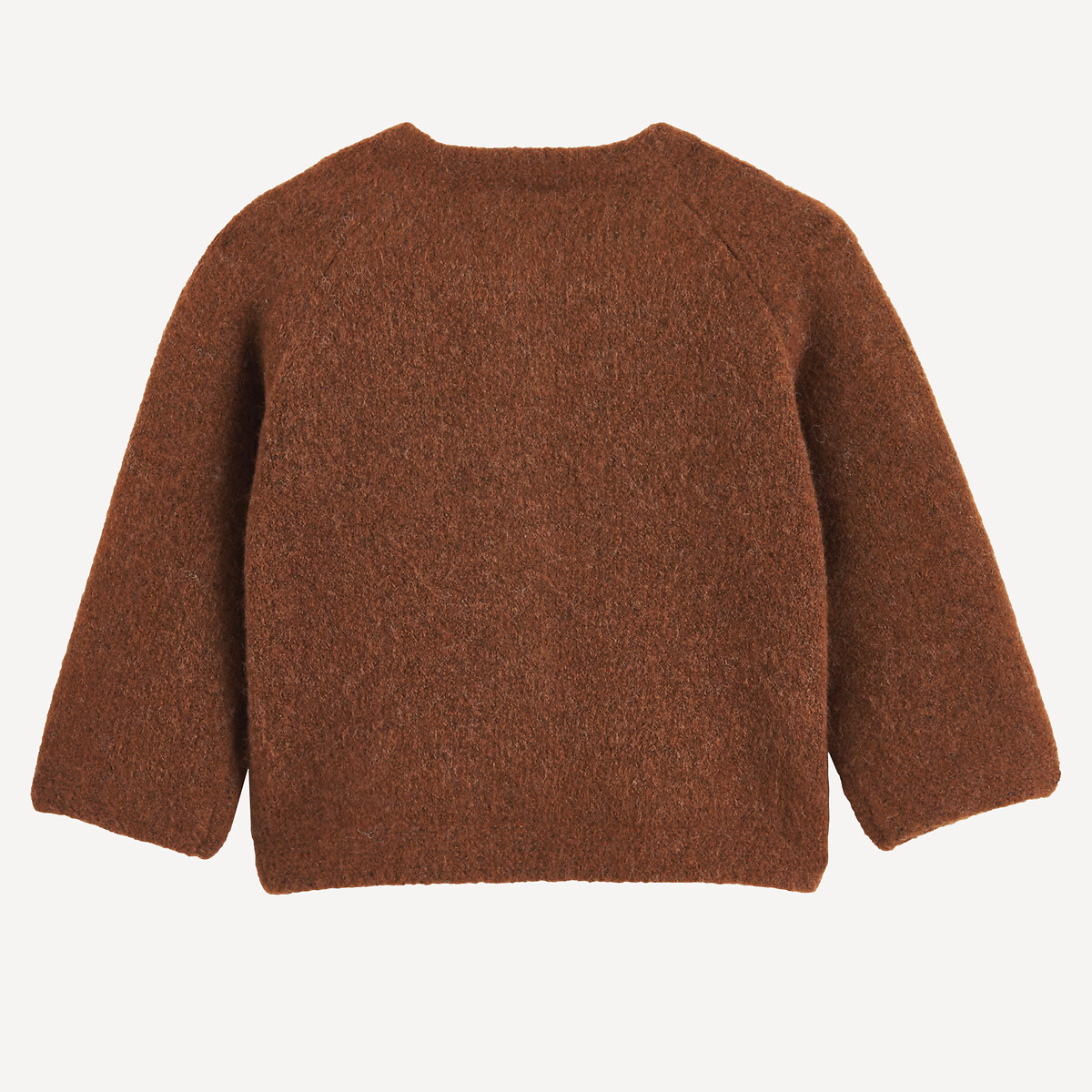 Cardigan a maglia grossa con scollo rotondo cioccolato, LA REDOUTE COLLECTIONS