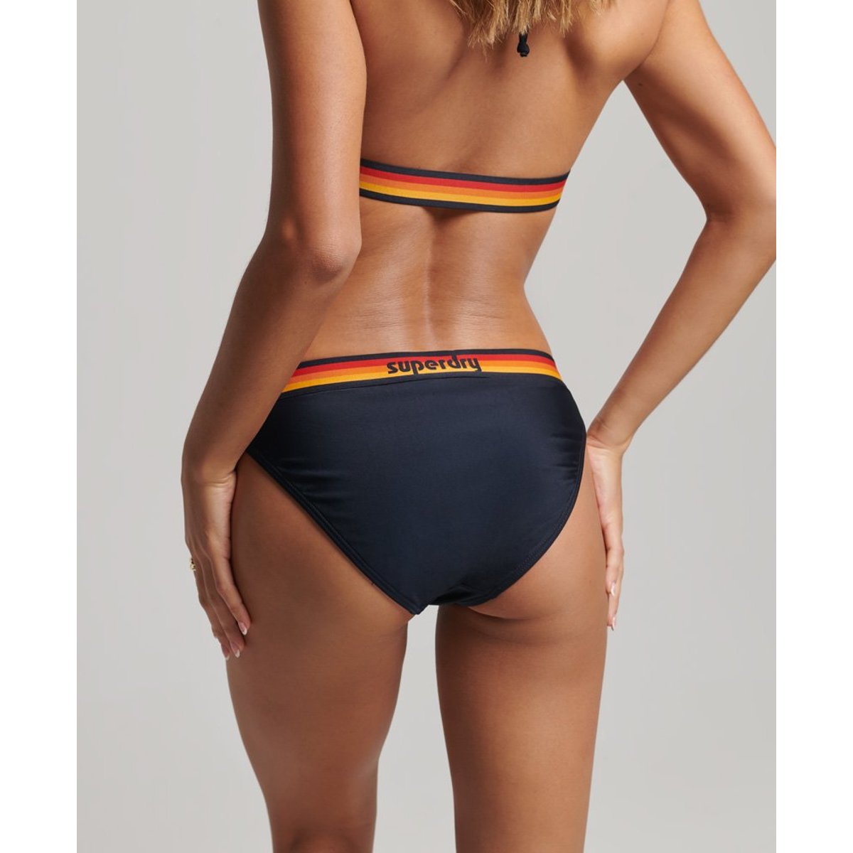 Bas de bikini Vintage Logo recyclé bleu marine, SUPERDRY