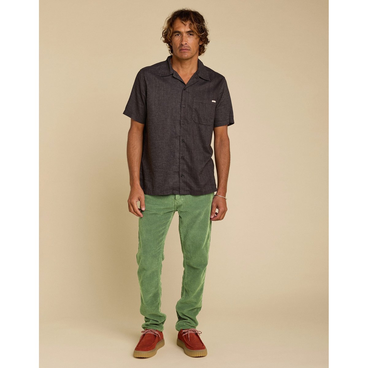 PANTALON REGULAR VELOURS SHADE vert, PULLIN