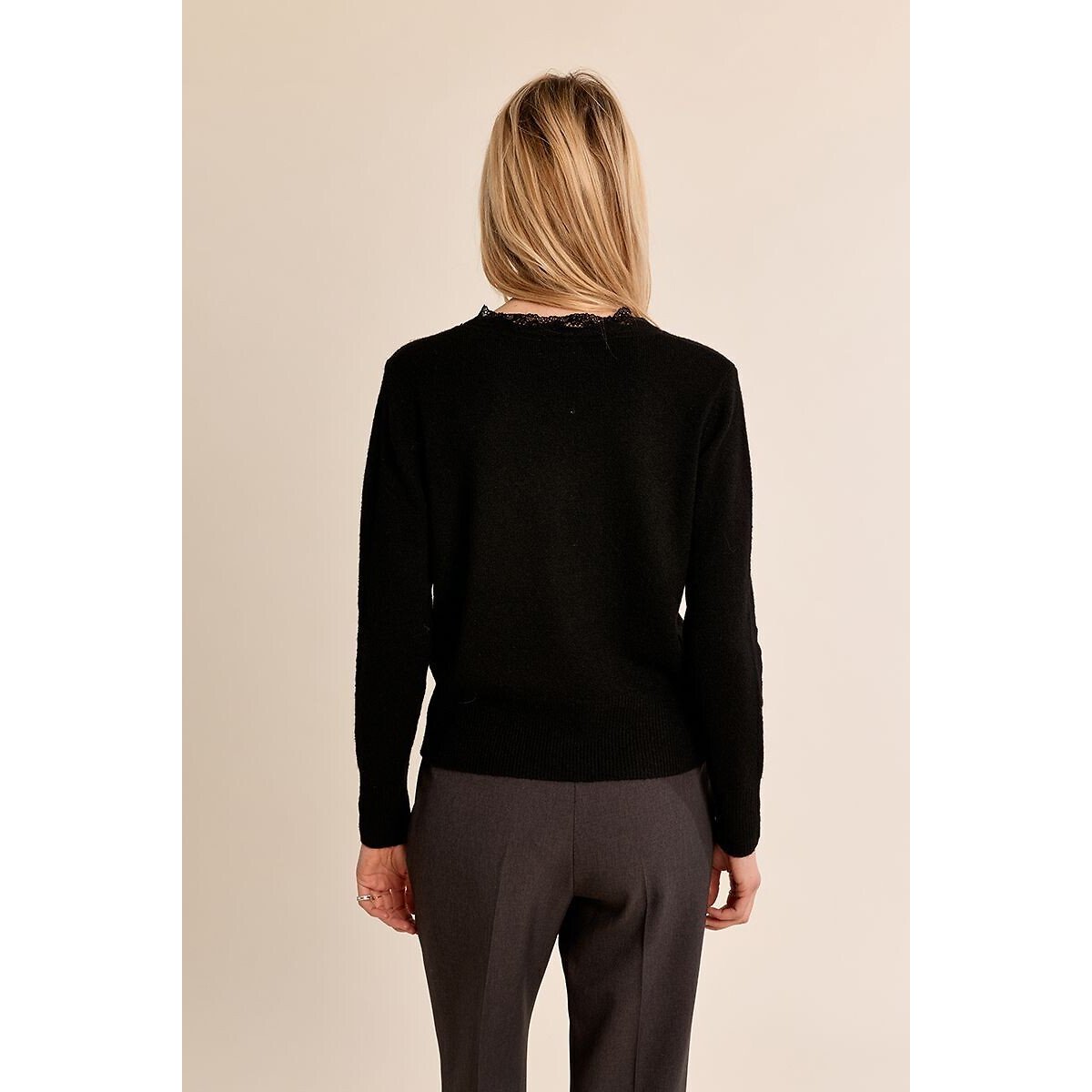 Gilet manches longues col V noir, MOLLY BRACKEN