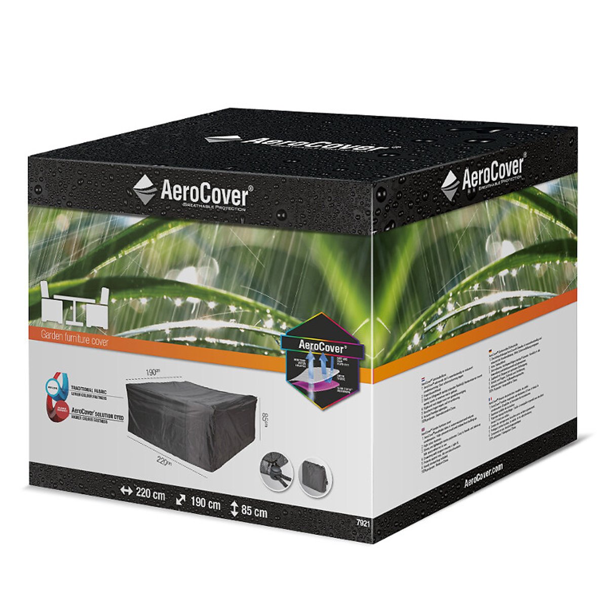 Garden Set Oblong Cover 220x190x85cm grey, AEROCOVER