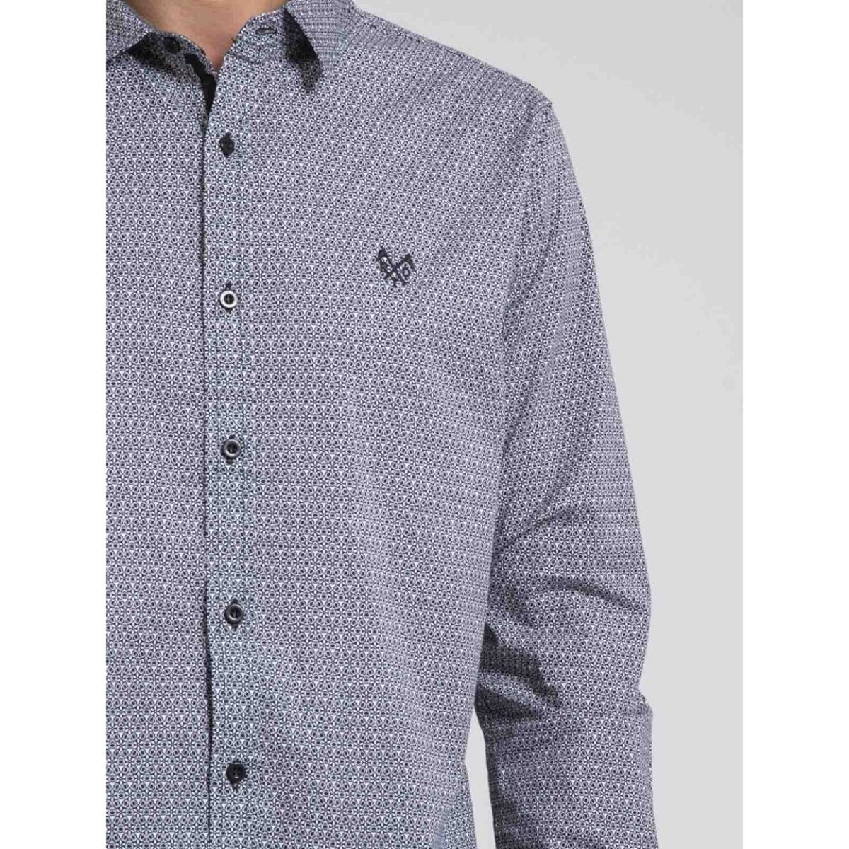 Chemise Manches Longues Motifs Tiropoli gris, RITCHIE