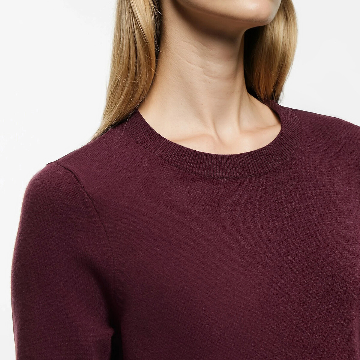 Lange trui-jurk, lange mouwen bordeaux rood, LA REDOUTE COLLECTIONS