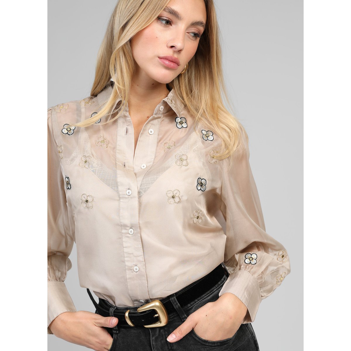 Chemise SANTONA taupe, AN'GE