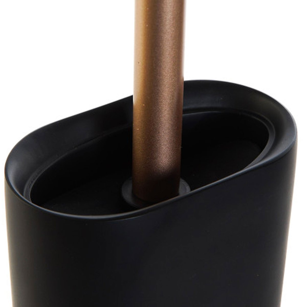 Brosse WC résine noire 10x6x40cm noir, WADIGA