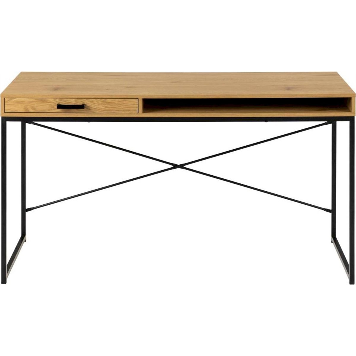 Bureau collection KRAPINA avec tiroir effet chêne sauvage et noir, RECOLLECTION
