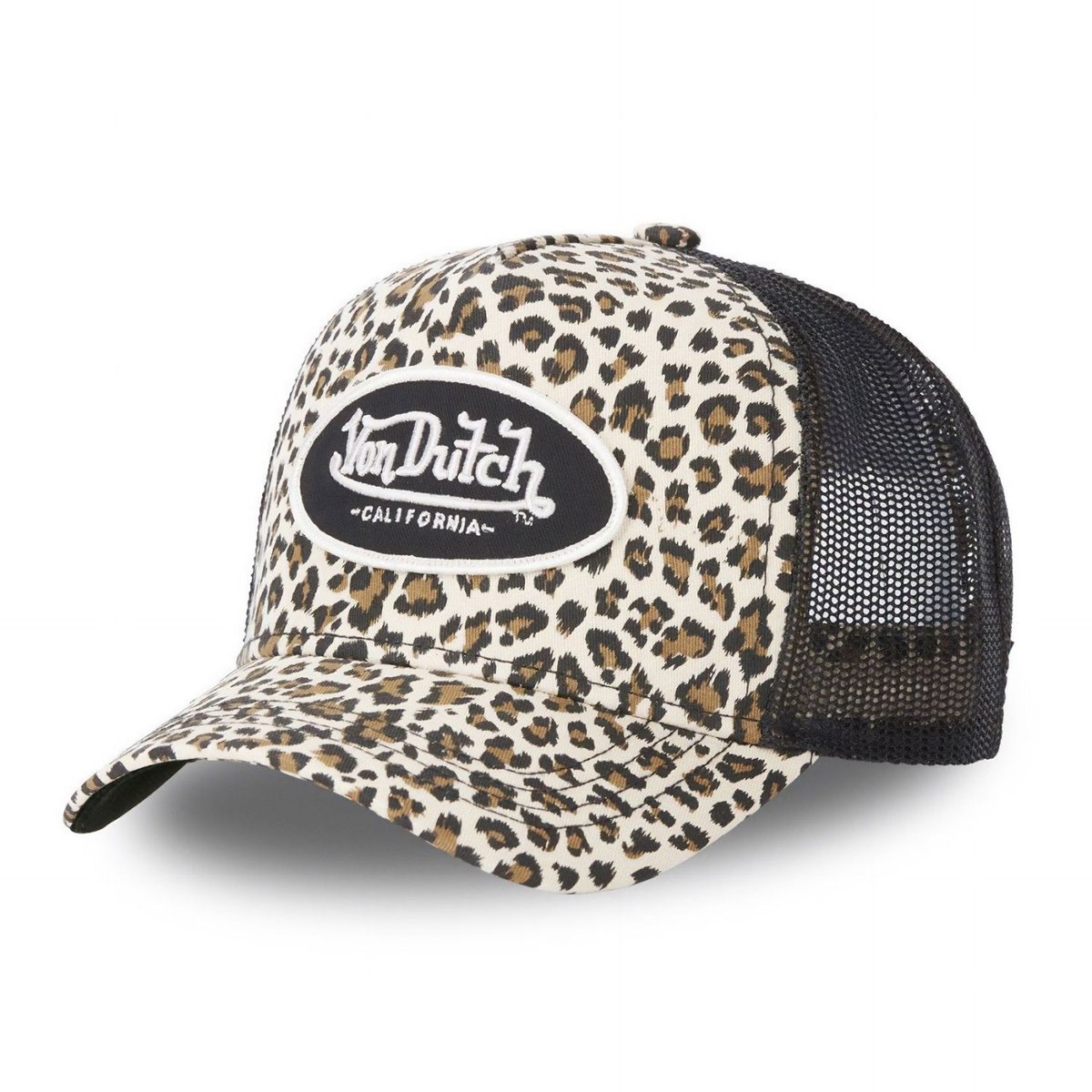 Casquette trucker Léopard noir/beige, VON DUTCH