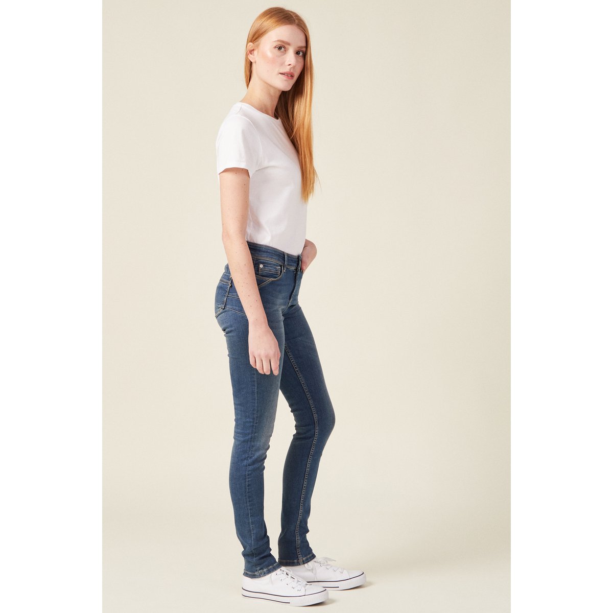 Jeans skinny push-up taille standard denim stone, BONOBO