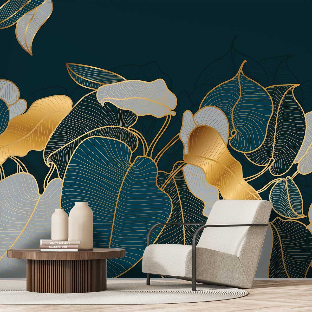 Papier peint or et luxure intissé, HEXOA