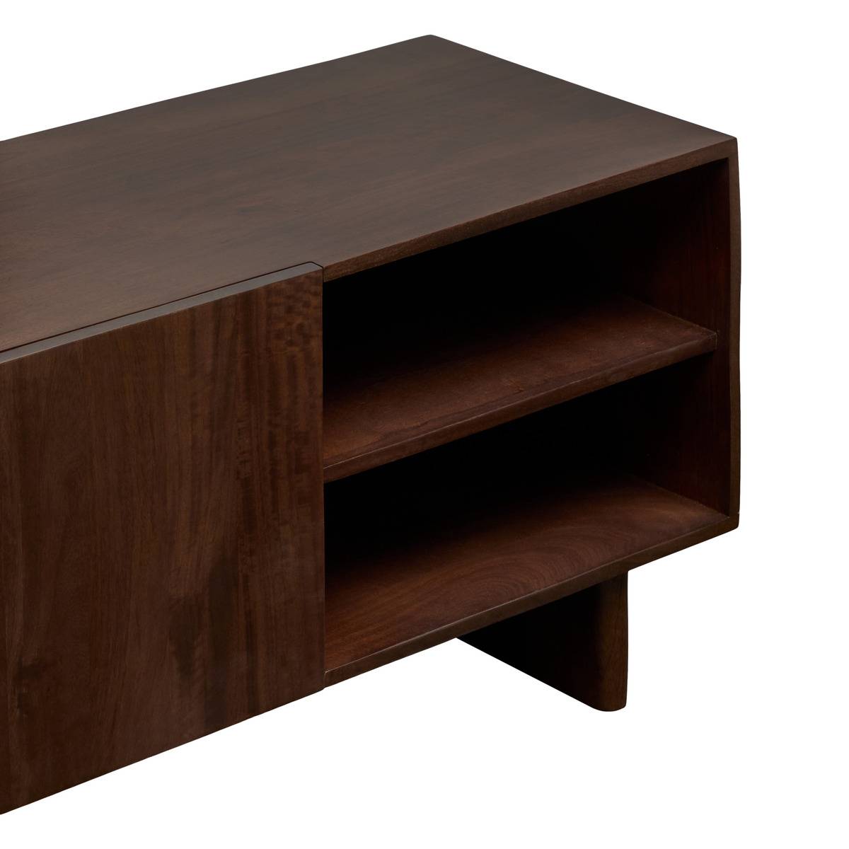 Meuble TV rectangulaire avec portes en manguier NYERO marron, ATMOSPHERA