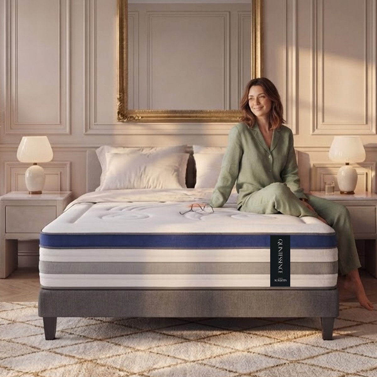 Matelas Mémoire de Forme - 30 cm - QUINTESSENCE blanc, MAISON AUBERTIN