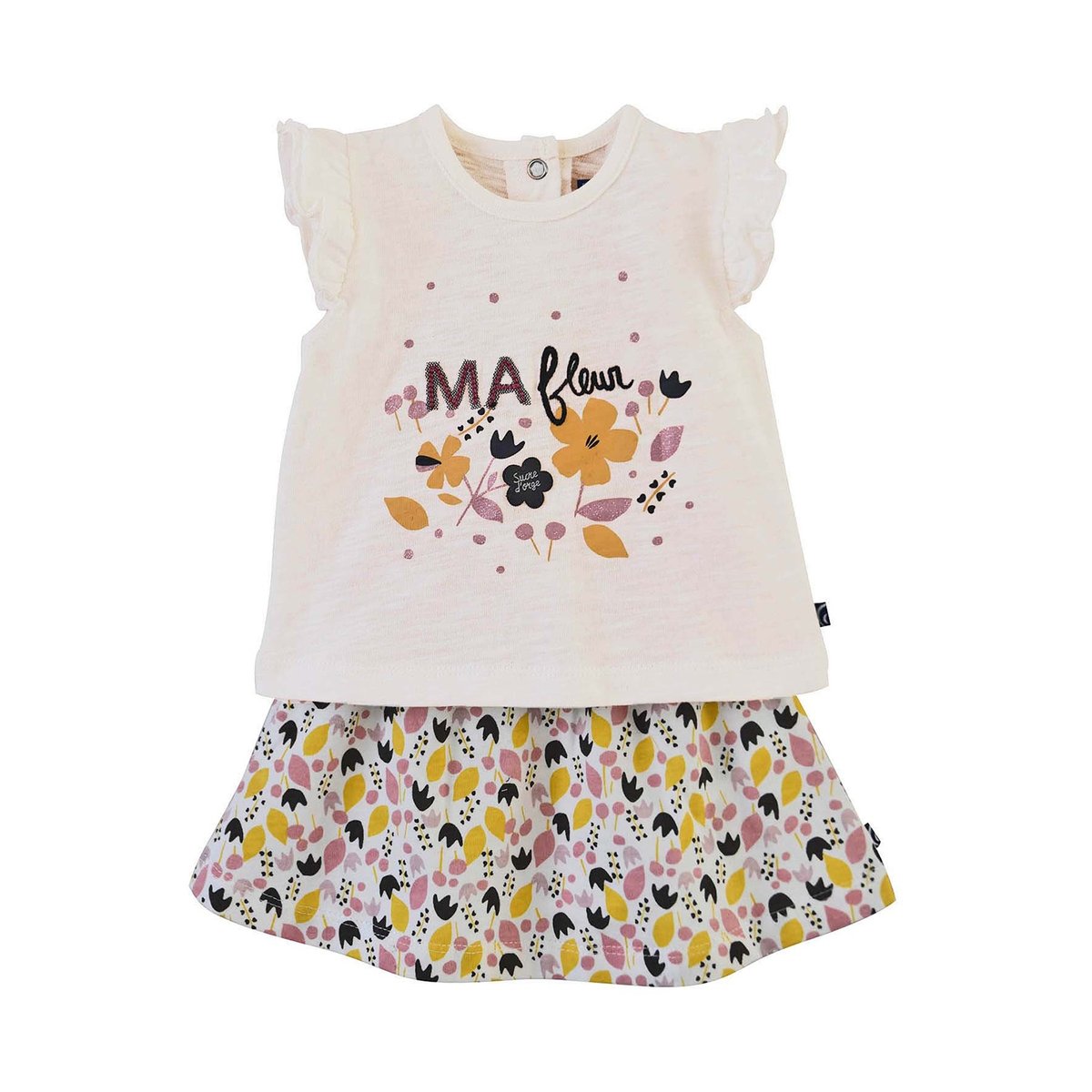 T shirt + jupe modele catherine beige, SUCRE D'ORGE