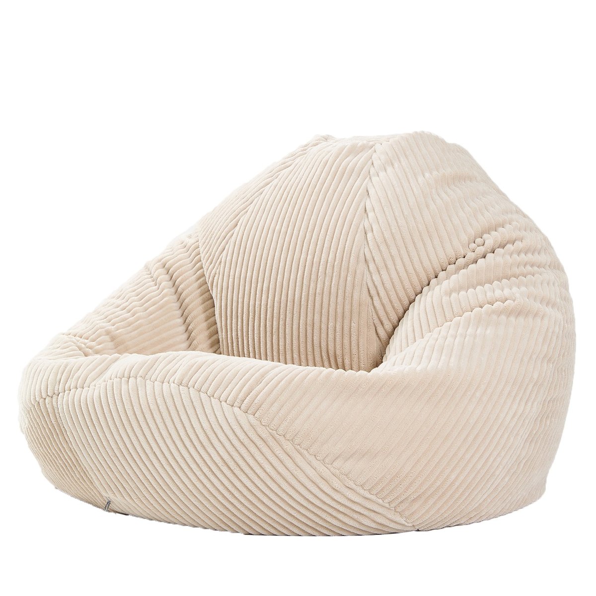 Pouf de salon, velours côtelé, FLOBY beige, NORDLYS