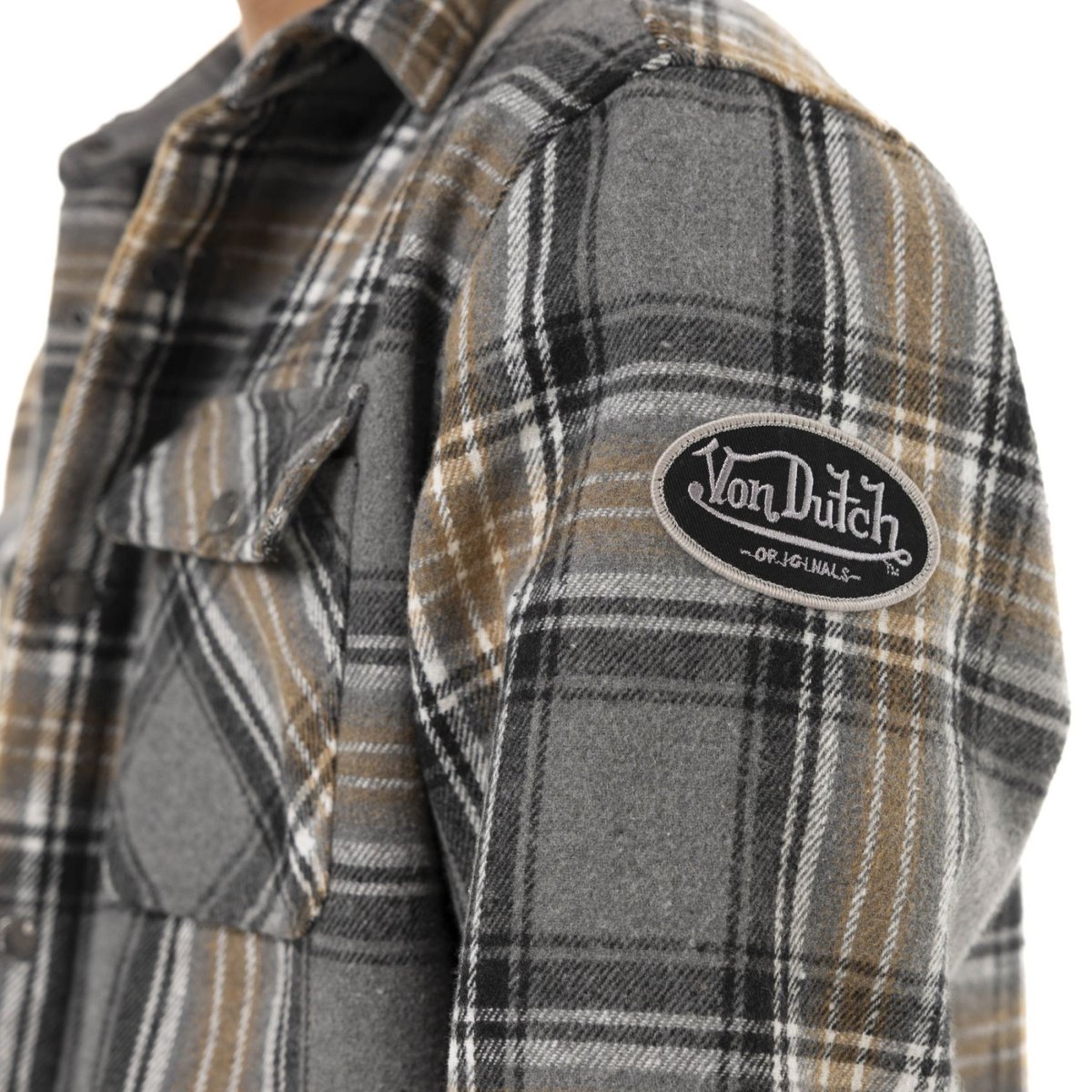 Surchemise à carreaux Pepper beige/orange/gris/noir/blanc, VON DUTCH
