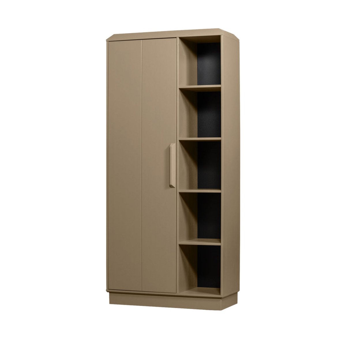 Armoire 1 porte 5 niches en bois H221cm- LOWEN beige, WOOOD