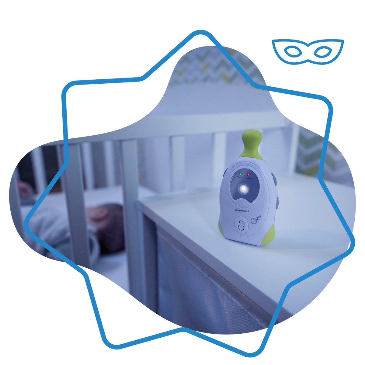 Babyphone Ecoute Bébé Baby Online 300m Plus blanc, BADABULLE