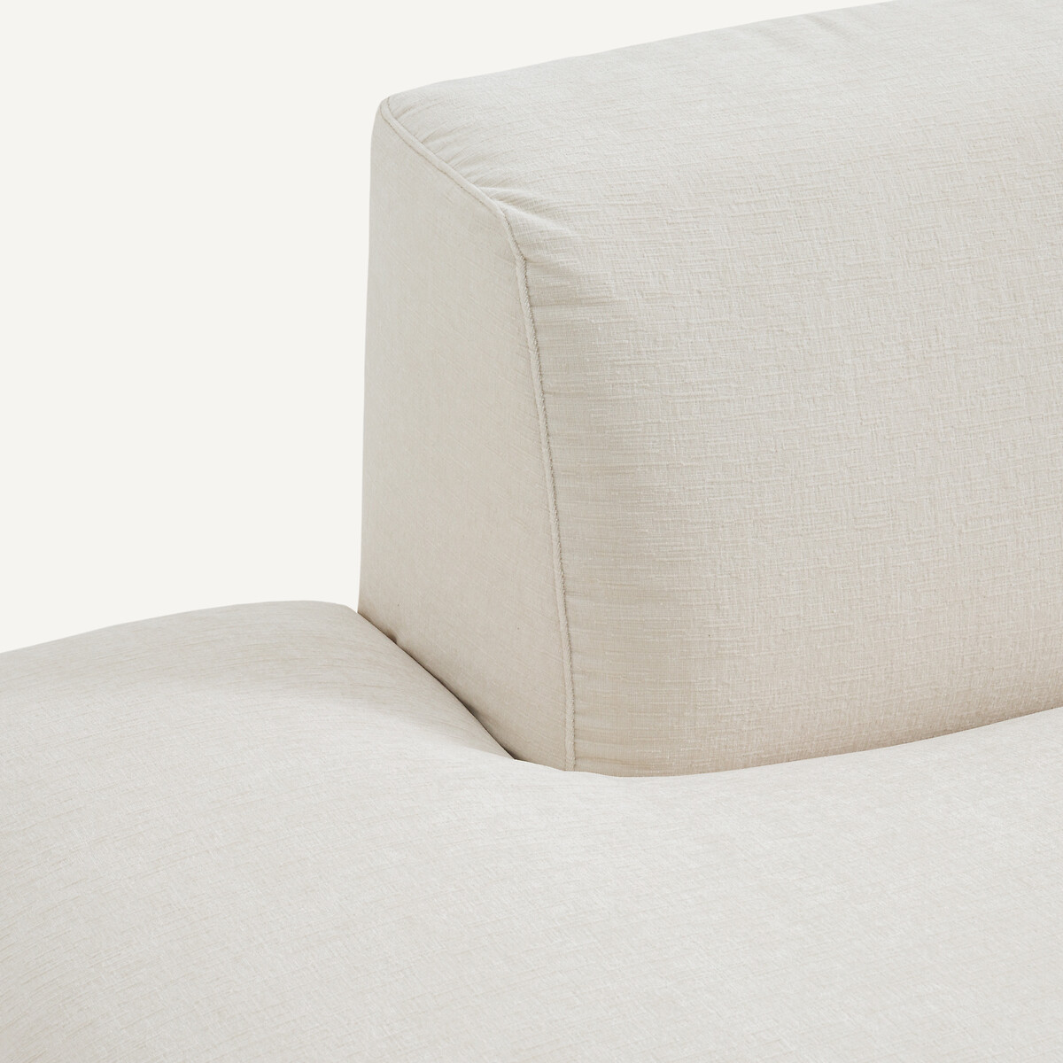 Canapé d'angle droit XL velours chenille, Jacopo blanc, AM.PM