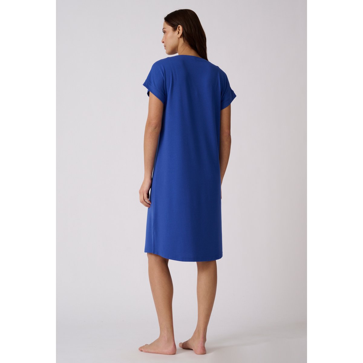 Chemise de nuit Climayl en maille jersey bleu outremer, DAMART